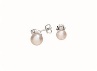 Orecchini Recarlo Donna in Oro bianco Perla 0.42 Ct E01PX731/AK0500 - E01PX731/AK0500